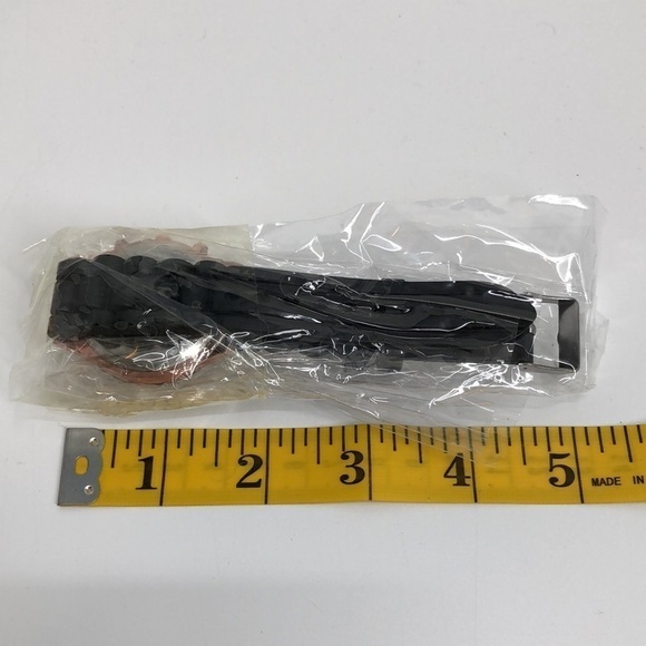 Women’s Wrist Watch Black Band Silver Clasp and Rosy Gold Tone Around Face - Picture 3 of 7